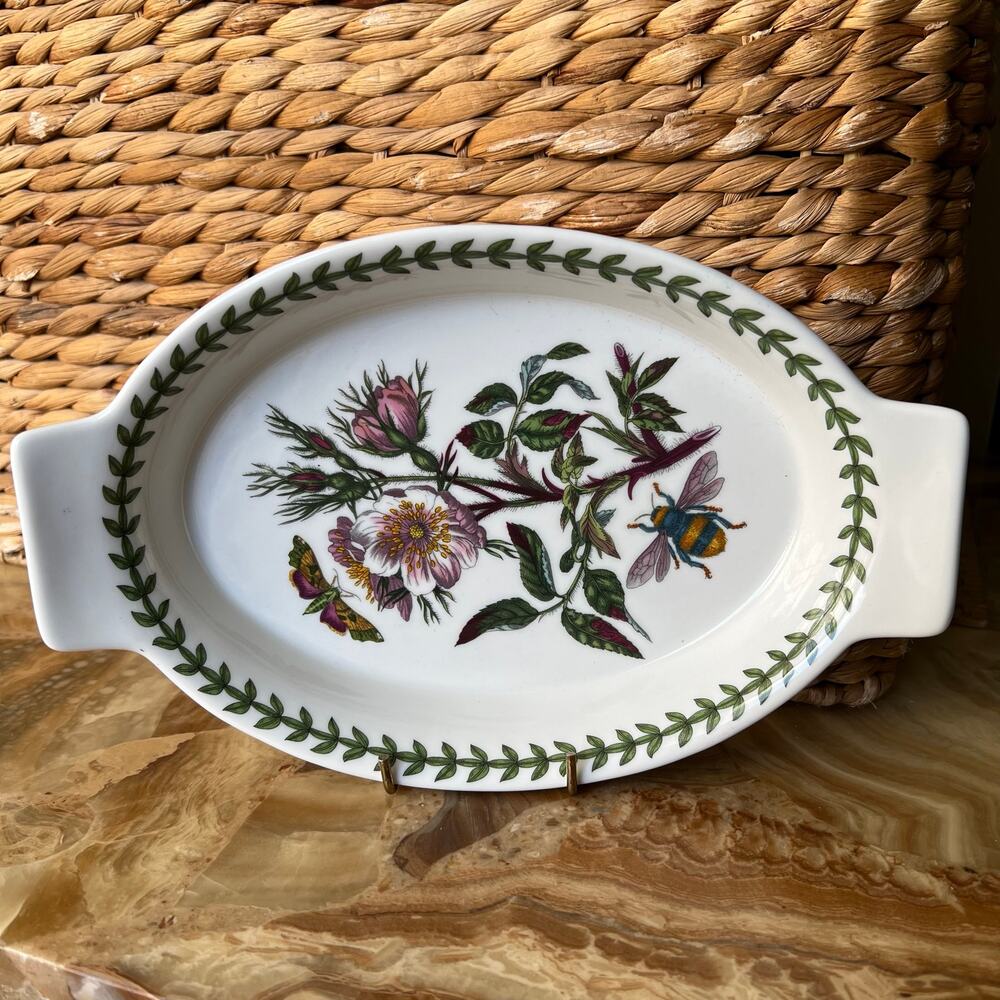 Portmeirion Botanic Garden Rose Small Au Gratin Baking Serving Dish 9.05''
